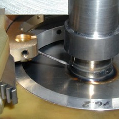 Bespoke tooling fixture in use on a lathe